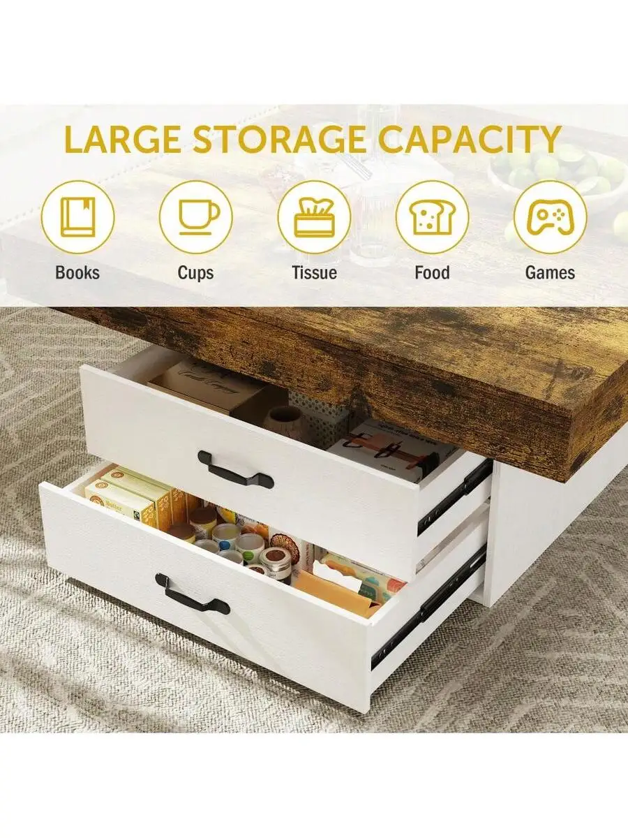 35.43" Square Coffee Table With Double Drawer, Engineered Wood Modern Farmhouse Center Table, For Living Room, Office, Bedroom
35.43" Square Coffee Table With Double Drawer, Engineered Wood Modern Farmhouse Center Table, For Living Room, Office, Bedroom
