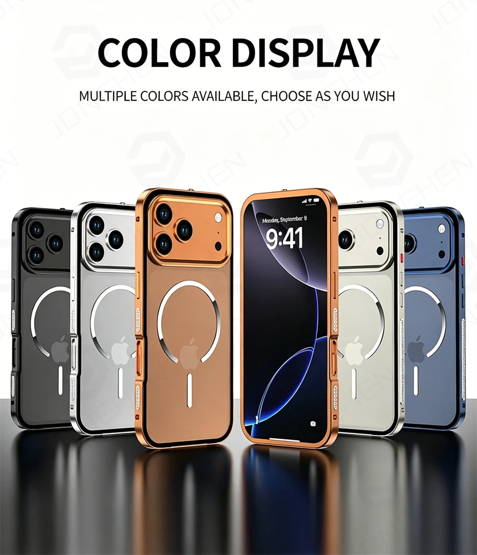Luxurious Magnetic Metal Border Frosted PC Backplate Case For iPhone 17 16 15 14 13 Pro Max Air Aluminum Alloy Bumper Cover For
Luxurious Magnetic Metal Border Frosted PC Backplate Case For iPhone 17 16 15 14 13 Pro Max Air Aluminum Alloy Bumper Cover For