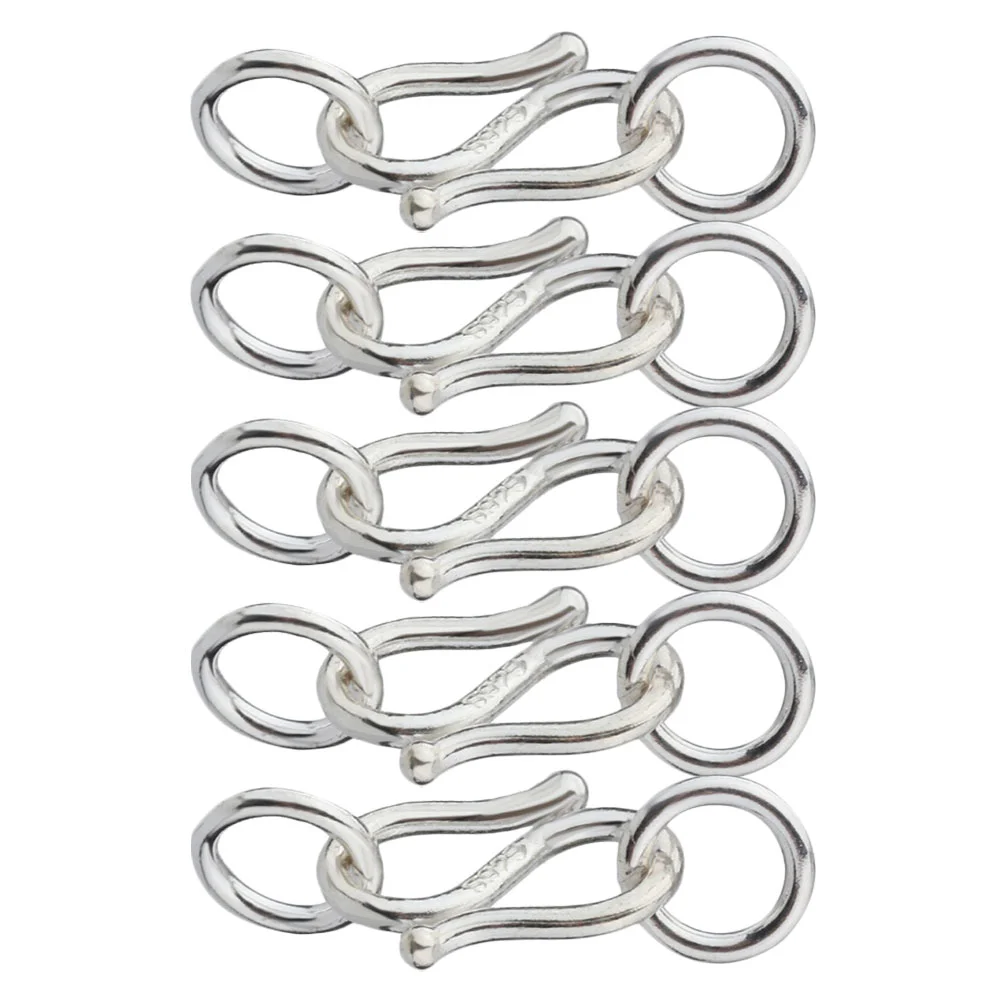 5 Pcs Double Ring Hook Buckle Chain Handmade Jewelry Accessory Bracelet Clasp Necklace Eye Silver 925
5 Pcs Double Ring Hook Buckle Chain Handmade Jewelry Accessory Bracelet Clasp Necklace Eye Silver 925