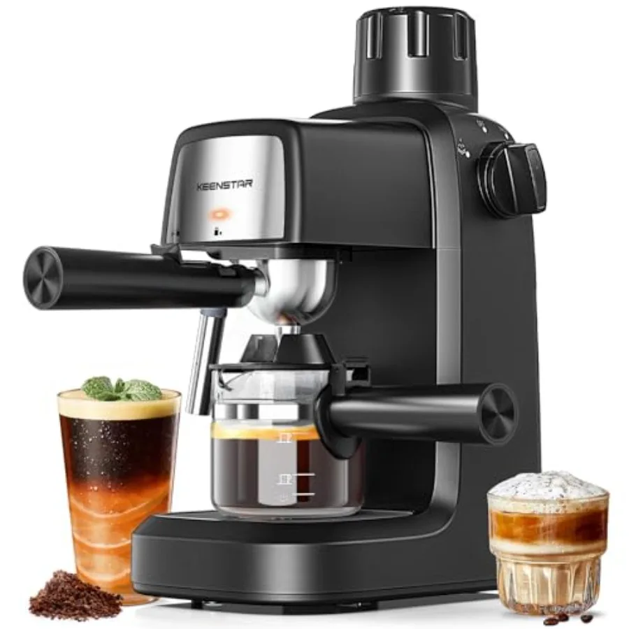3.5Bar Espresso Machine with Milk Frother, 800W Compact Espresso and Cappuccino Machine with Preheating Function, 4 Cup Espress
3.5Bar Espresso Machine with Milk Frother, 800W Compact Espresso and Cappuccino Machine with Preheating Function, 4 Cup Espress