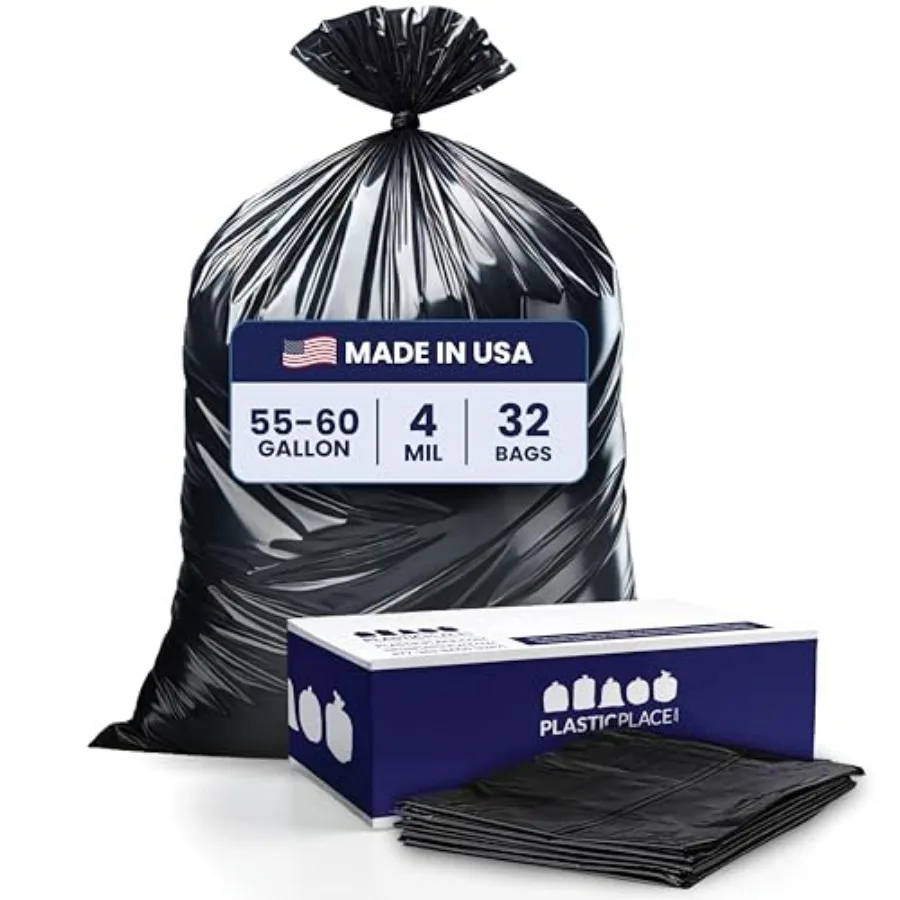 55 Gallon Contractor Bags, Black, 38'' x 58'', 4 Mil, 32/Case
55 Gallon Contractor Bags, Black, 38'' x 58'', 4 Mil, 32/Case