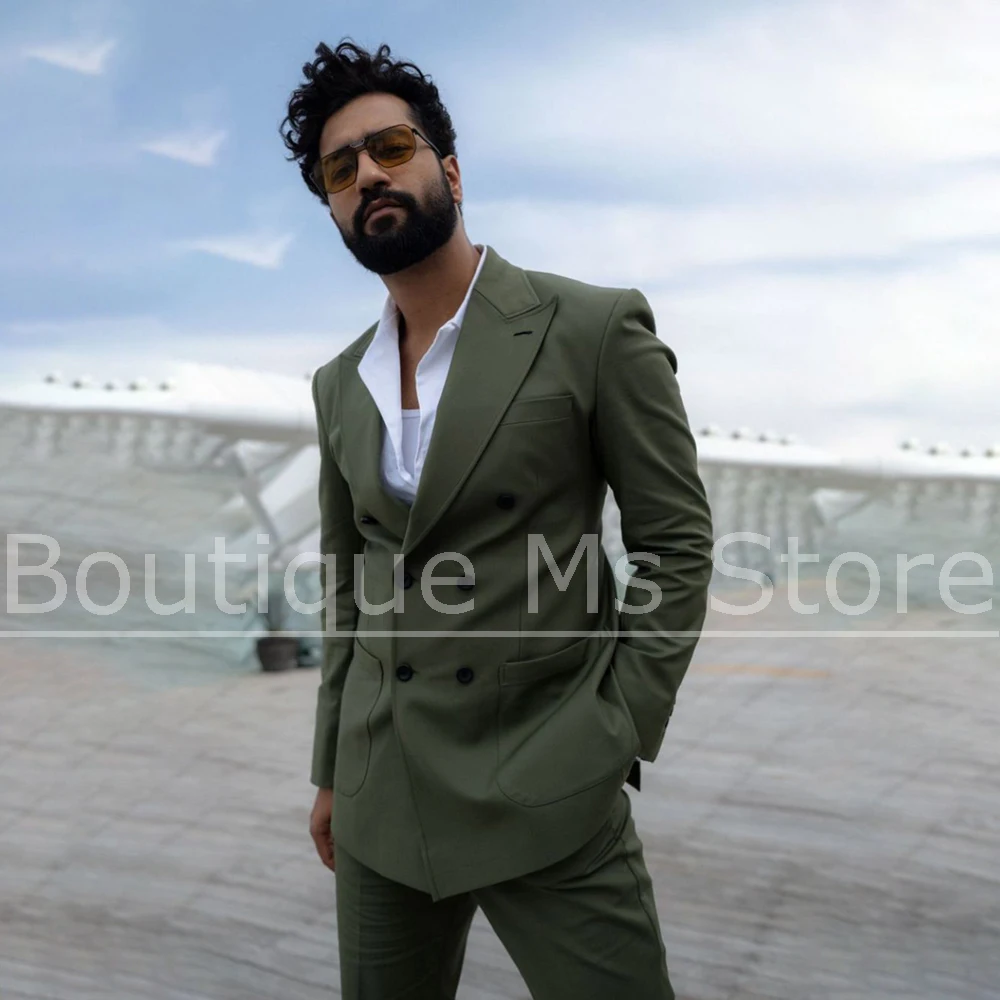 Men Army Green Suit Double Breasted Blazer with Pants 2 Piece Set Formal Wedding Groom Party Business Casual Tailored Outfit
Men Army Green Suit Double Breasted Blazer with Pants 2 Piece Set Formal Wedding Groom Party Business Casual Tailored Outfit