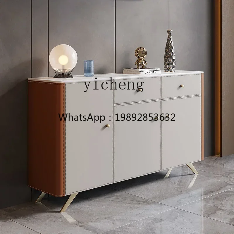 minimalist saddle leather dining side cabinet solid wood against the wall tea cabinet entrance rock slab locker
minimalist saddle leather dining side cabinet solid wood against the wall tea cabinet entrance rock slab locker