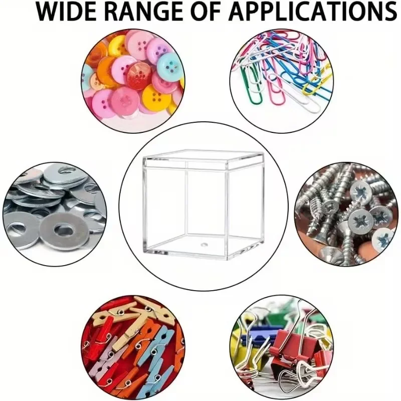 New 6/8/10Pcs 4.5cm Transparent Acrylic Box with Lid, Small Clear Storage Case for Jewelry Candy Cosmetics Handicraft Decor
New 6/8/10Pcs 4.5cm Transparent Acrylic Box with Lid, Small Clear Storage Case for Jewelry Candy Cosmetics Handicraft Decor