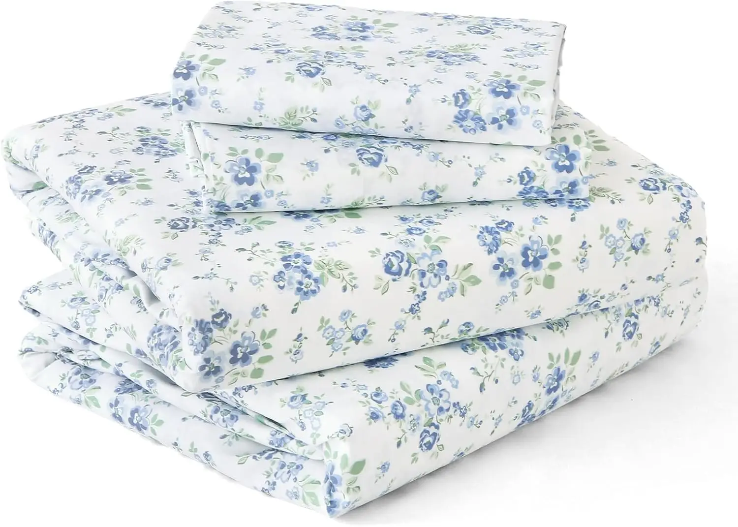 Queen Size 4-Piece Sheet Set, Soft Breathable Bedding with Deep Pocket Up to 16", Wrinkle-Free & Cooling - Blossoms Light Blue
Queen Size 4-Piece Sheet Set, Soft Breathable Bedding with Deep Pocket Up to 16", Wrinkle-Free & Cooling - Blossoms Light Blue