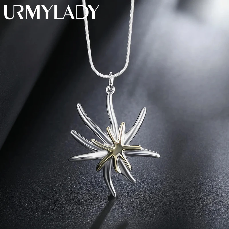 URMYLADY 40-75cm 925 sterling Silver charm big Starfish flower Necklace For Women Fashion Party Wedding Jewelry Christmas Gifts
URMYLADY 40-75cm 925 sterling Silver charm big Starfish flower Necklace For Women Fashion Party Wedding Jewelry Christmas Gifts