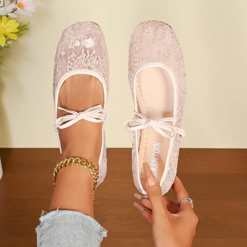 Women Flats Fashion Mesh Lace Loafers Spring Autumn New Round Head Shallow Mouth Ballet Shoes Breathable Comfort Female Sneakers
Women Flats Fashion Mesh Lace Loafers Spring Autumn New Round Head Shallow Mouth Ballet Shoes Breathable Comfort Female Sneakers