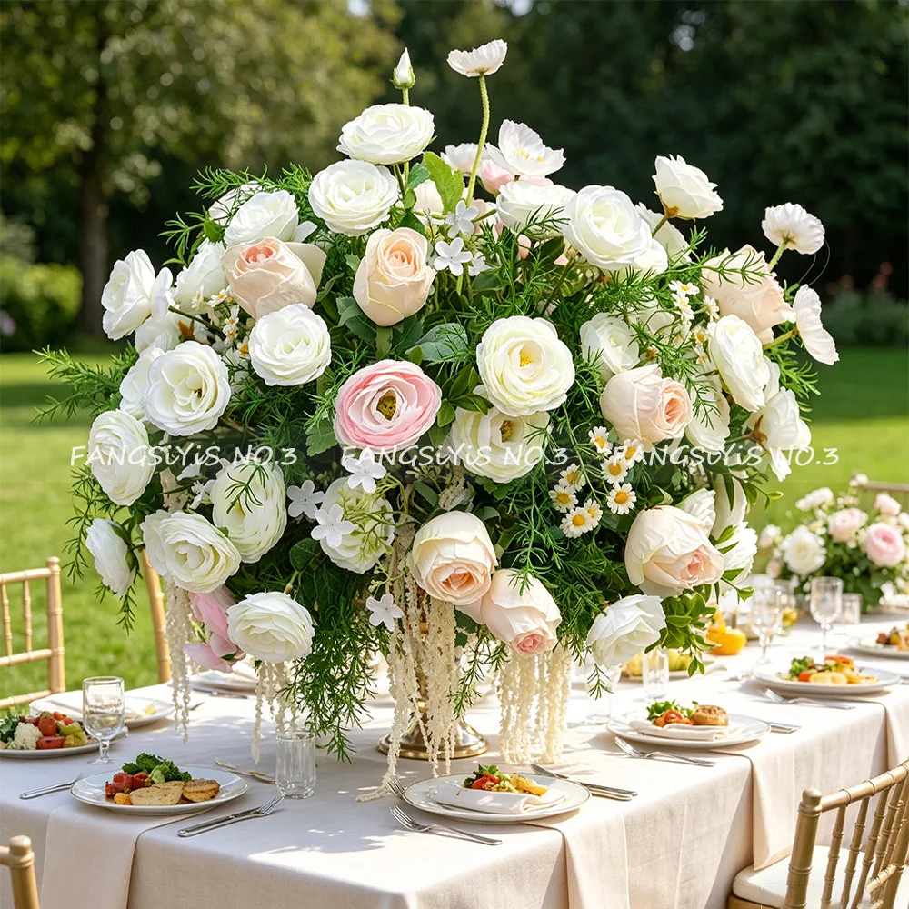 80-30cm Artificial White Pink Rose Ranunculus Flower Ball Table Centerpiece Arrangement Road Leading Flower for Wedding Party
80-30cm Artificial White Pink Rose Ranunculus Flower Ball Table Centerpiece Arrangement Road Leading Flower for Wedding Party
