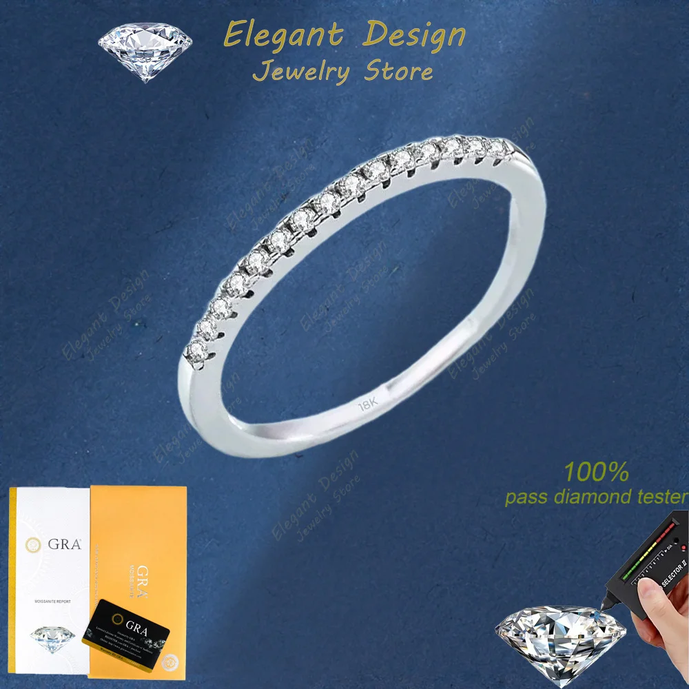Elegant Design One Line Layout 0.15 CT Moissanite Luxury Style Wedding Ring, Jewelry Simplicity 18K White Gold Ring for Women
Elegant Design One Line Layout 0.15 CT Moissanite Luxury Style Wedding Ring, Jewelry Simplicity 18K White Gold Ring for Women