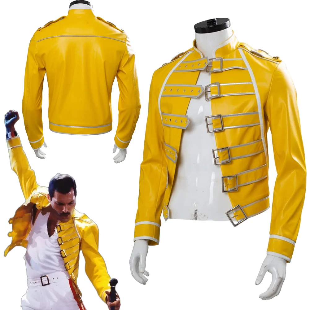 Фантазия Фредди Меркьюри Косплей Костюм Disfraz Желтая куртка Рок-группа Наряды Мужчины Фэнтези Хэллоуин Карнавальная праздничная одежда
Фантазия Фредди Меркьюри Косплей Костюм Disfraz Желтая куртка Рок-группа Наряды Мужчины Фэнтези Хэллоуин Карнавальная праздничная одежда