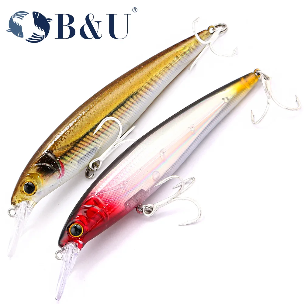 B&U Saltwater Minnow Floating Fishing Lure Wobbler Jerkbait Artificial Bait Long Casting Sea Bass Pike Tackle Hooks Hard Bait
B&U Saltwater Minnow Floating Fishing Lure Wobbler Jerkbait Artificial Bait Long Casting Sea Bass Pike Tackle Hooks Hard Bait
