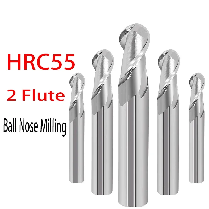 Ball Nose End Mill Tungsten Carbide Cutter R0.5 R1 2 3 4 5 6 7 R8 9 R10 2 Flute For Wood aluminium CNC Router Bit Milling Tool
Ball Nose End Mill Tungsten Carbide Cutter R0.5 R1 2 3 4 5 6 7 R8 9 R10 2 Flute For Wood aluminium CNC Router Bit Milling Tool