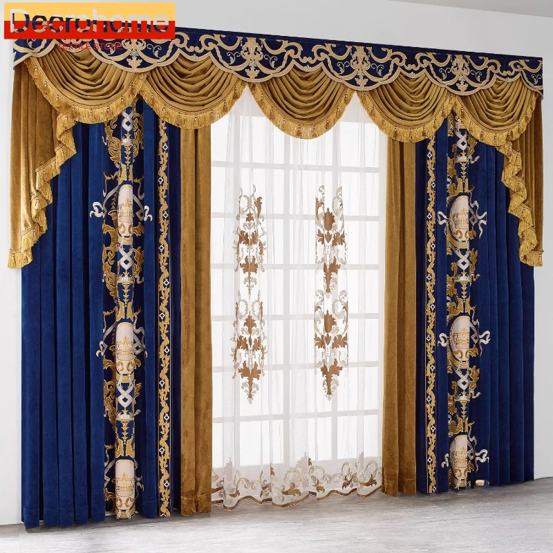 European Embroidery Luxury Blackout Velvet Curtains for Living Room Bedroom French Curtains Simple Flooring Curtains Customize
European Embroidery Luxury Blackout Velvet Curtains for Living Room Bedroom French Curtains Simple Flooring Curtains Customize