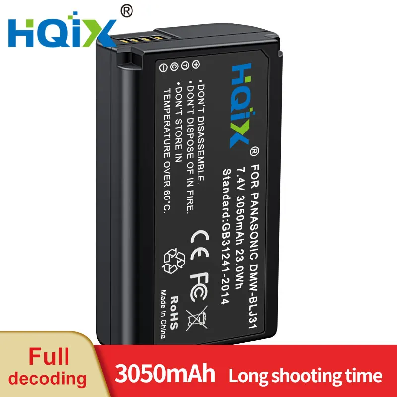 HQIX for Panasoinc DC-S1 S1RM S1R S1M S1GK-K Camera DMW-BLJ31 Charger Battery 
HQIX for Panasoinc DC-S1 S1RM S1R S1M S1GK-K Camera DMW-BLJ31 Charger Battery
