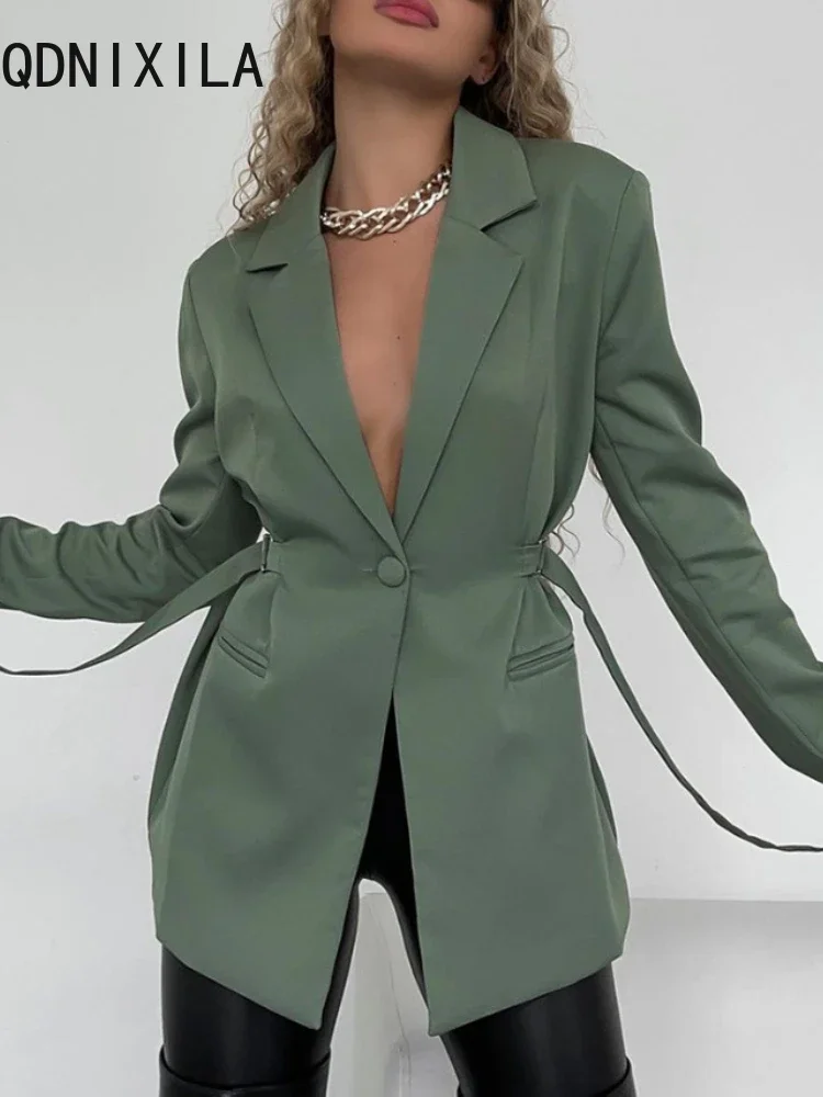Blazers for Women Autumn Winter 2024 New Office Ladies Fashion Jacket Tops Slim Waist with Belt Single Button Chic Blazer Coat
Blazers for Women Autumn Winter 2024 New Office Ladies Fashion Jacket Tops Slim Waist with Belt Single Button Chic Blazer Coat
