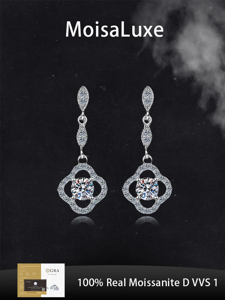 MoisaLuxe Official Store GRA Moissanite Plata Sterling 925 Silver Jewelry Four Leaf Clover Earrings Hoops Piercing Day Gift
MoisaLuxe Official Store GRA Moissanite Plata Sterling 925 Silver Jewelry Four Leaf Clover Earrings Hoops Piercing Day Gift