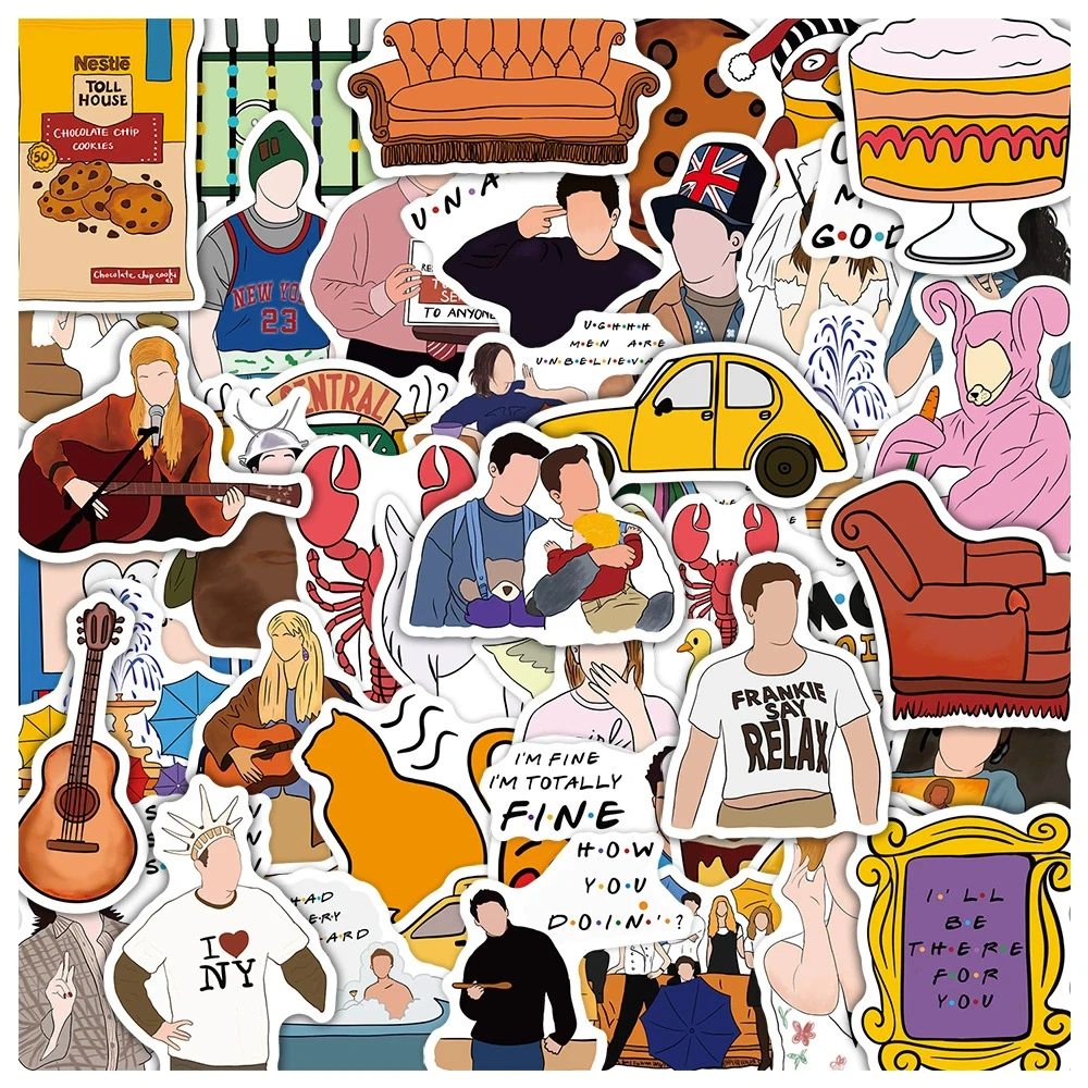 10/30/50pcs Funny TV Show Friends Cartoon Stickers Cool Graffiti Decals Toy DIY Notebook Phone Case Bike Waterproof Sticker Pack
10/30/50pcs Funny TV Show Friends Cartoon Stickers Cool Graffiti Decals Toy DIY Notebook Phone Case Bike Waterproof Sticker Pack
