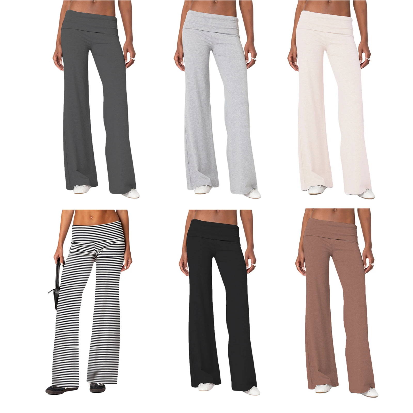 Women's Spring Summer Y2K Casual Baggy Long Pants Elastic Foldover Low Waist Solid Color Loose Fit Wide Leg Sporty Trousers
Women's Spring Summer Y2K Casual Baggy Long Pants Elastic Foldover Low Waist Solid Color Loose Fit Wide Leg Sporty Trousers