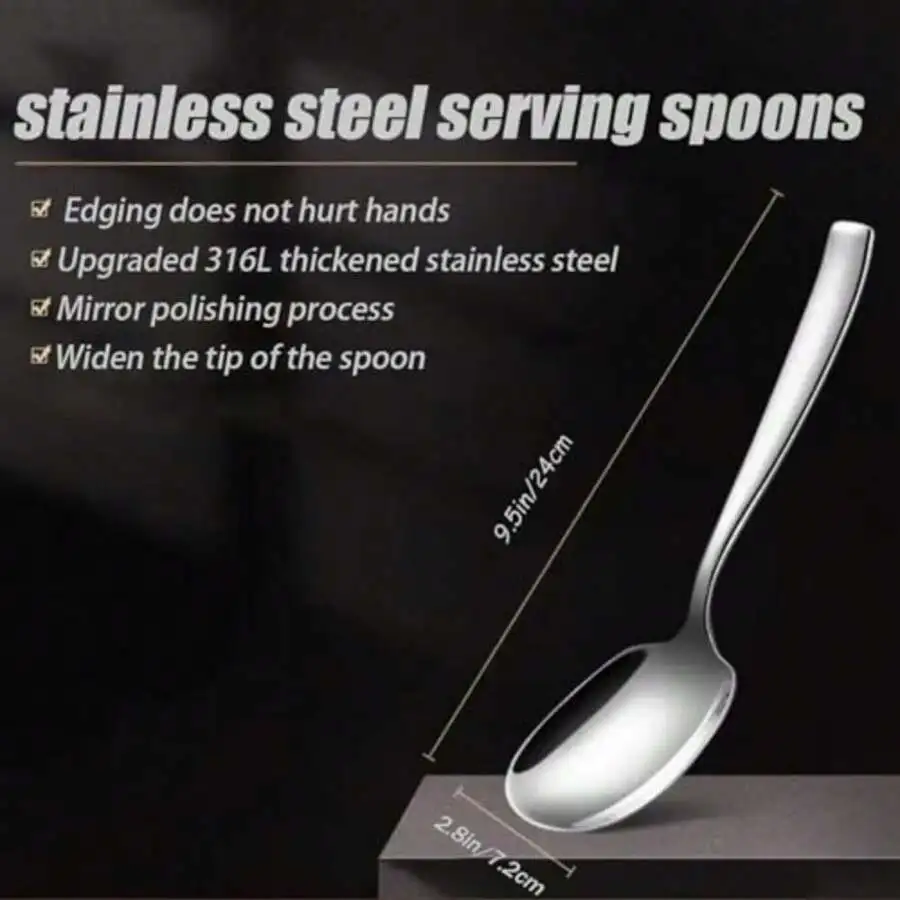 316L Stainless Steel Extra Large Serving Spoon Heavy Duty Buffet Spoon 9.5 Inch
316L Stainless Steel Extra Large Serving Spoon Heavy Duty Buffet Spoon 9.5 Inch