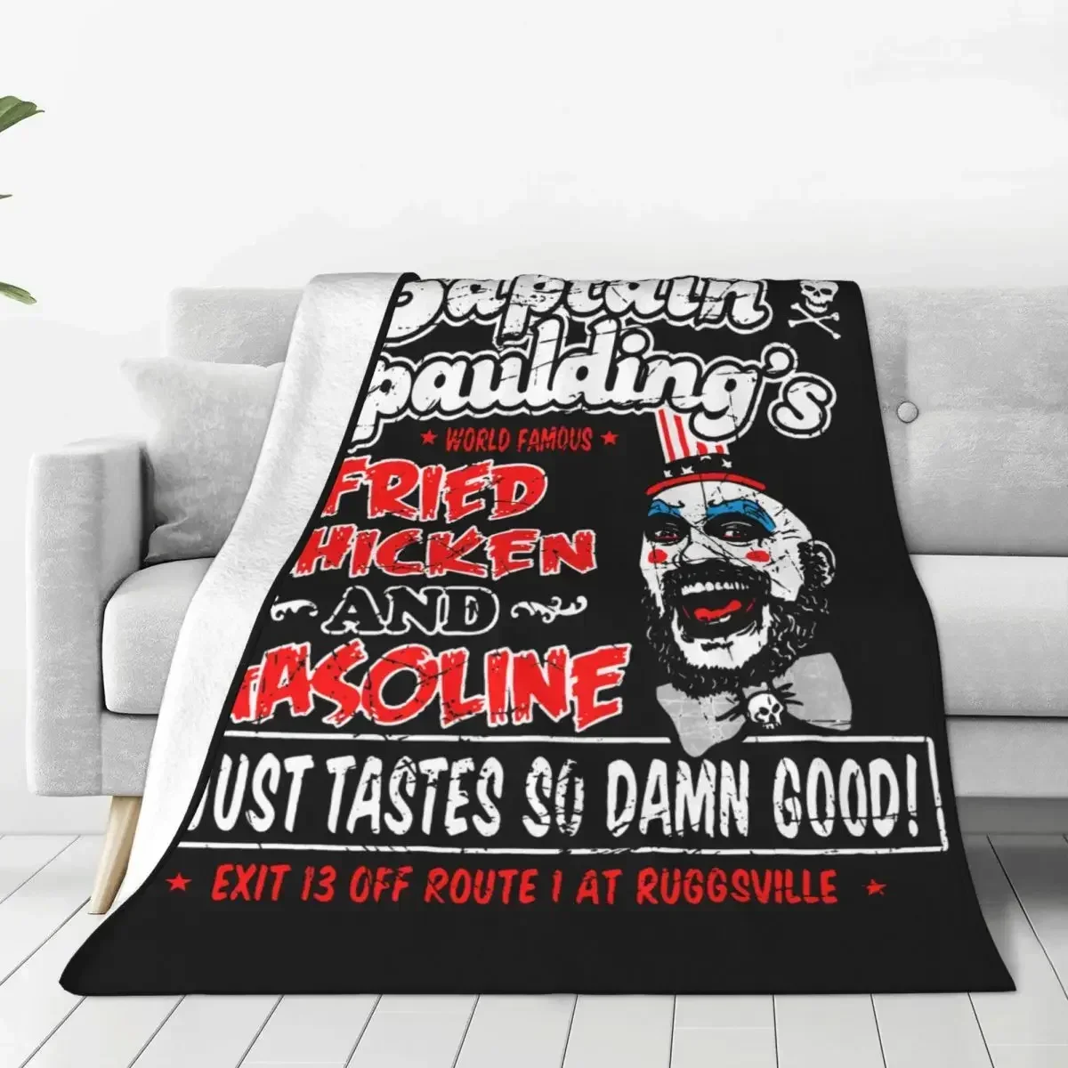 Captain Spaulding Knitted Blanket Flannel Culture Movies Horror House of 1000 Corpses Throw Blankets for Home Couch Bedspread
Captain Spaulding Knitted Blanket Flannel Culture Movies Horror House of 1000 Corpses Throw Blankets for Home Couch Bedspread