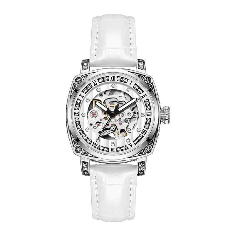 Mechanical fashion trend diamond-encrusted genuine leather strap watches with luminous hands for men and women
Mechanical fashion trend diamond-encrusted genuine leather strap watches with luminous hands for men and women