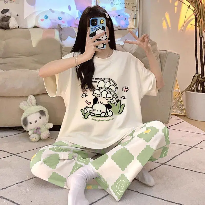 Женский пижамный комплект Sanrio Pochacco: пижама с шортами и коротким рукавом, летняя ночная одежда, милый домашний костюм для студентов, новый стиль
Женский пижамный комплект Sanrio Pochacco: пижама с шортами и коротким рукавом, летняя ночная одежда, милый домашний костюм для студентов, новый стиль