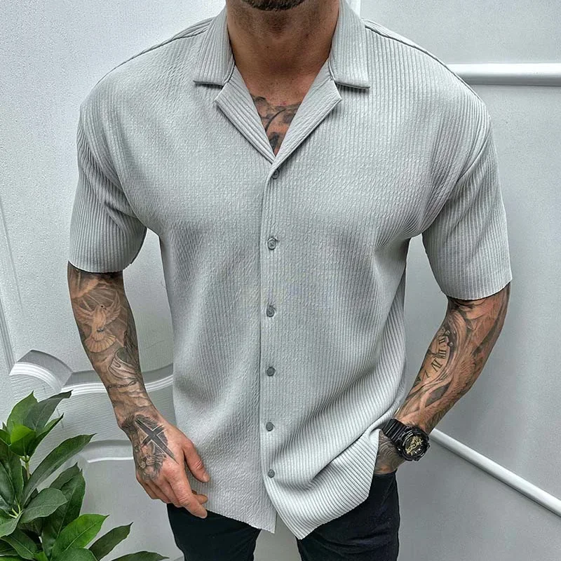 Europe and The United States Men Shirt Summer New Solid Color Single-breasted Short-sleeved Shirt Youth Leisure Outdoor Cardigan
Europe and The United States Men Shirt Summer New Solid Color Single-breasted Short-sleeved Shirt Youth Leisure Outdoor Cardigan