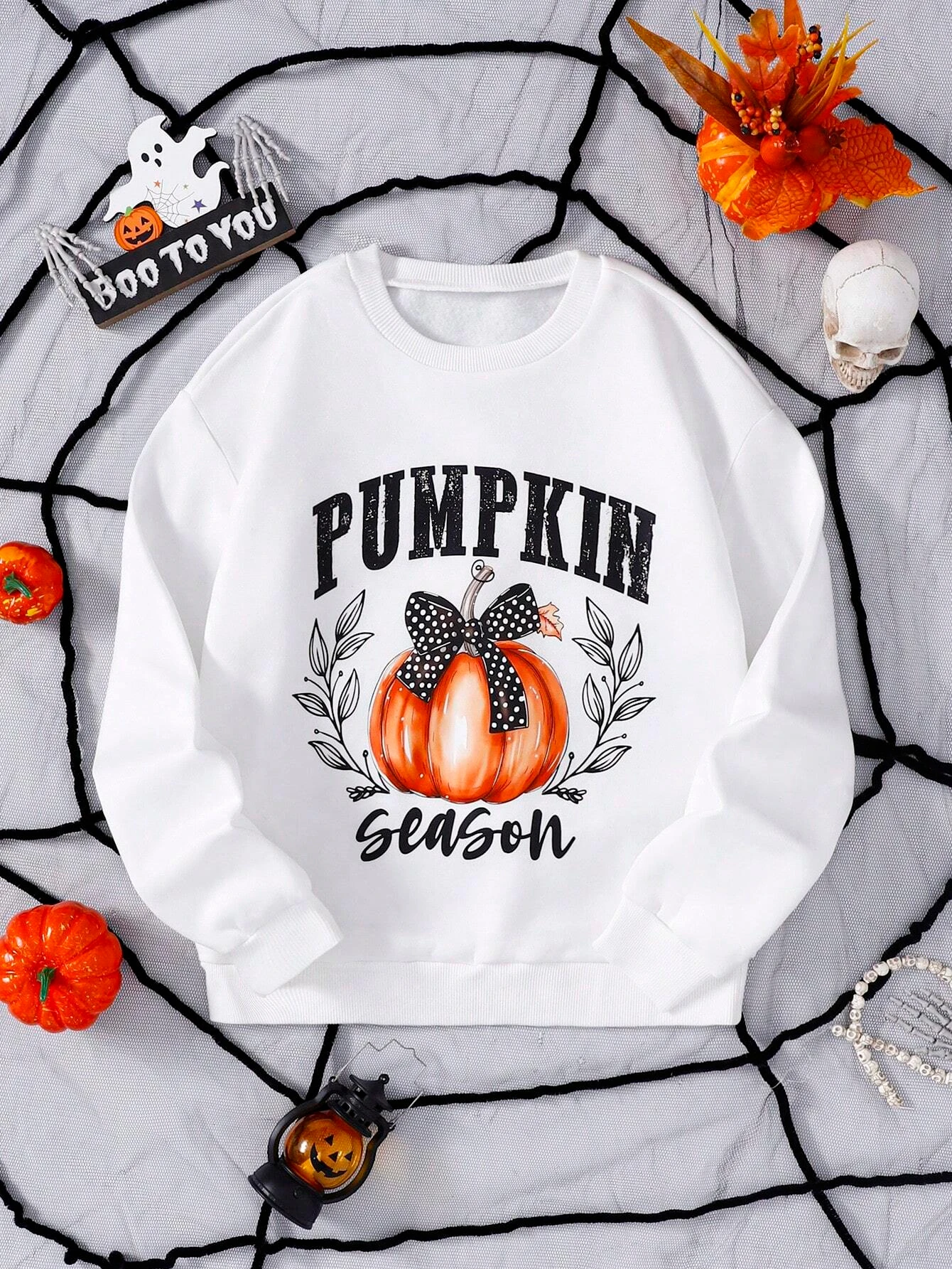Girls' Halloween Cute Pumpkin Pattern Print Knit Round Neck Sweatshirt Autumn Winter 
Girls' Halloween Cute Pumpkin Pattern Print Knit Round Neck Sweatshirt Autumn Winter