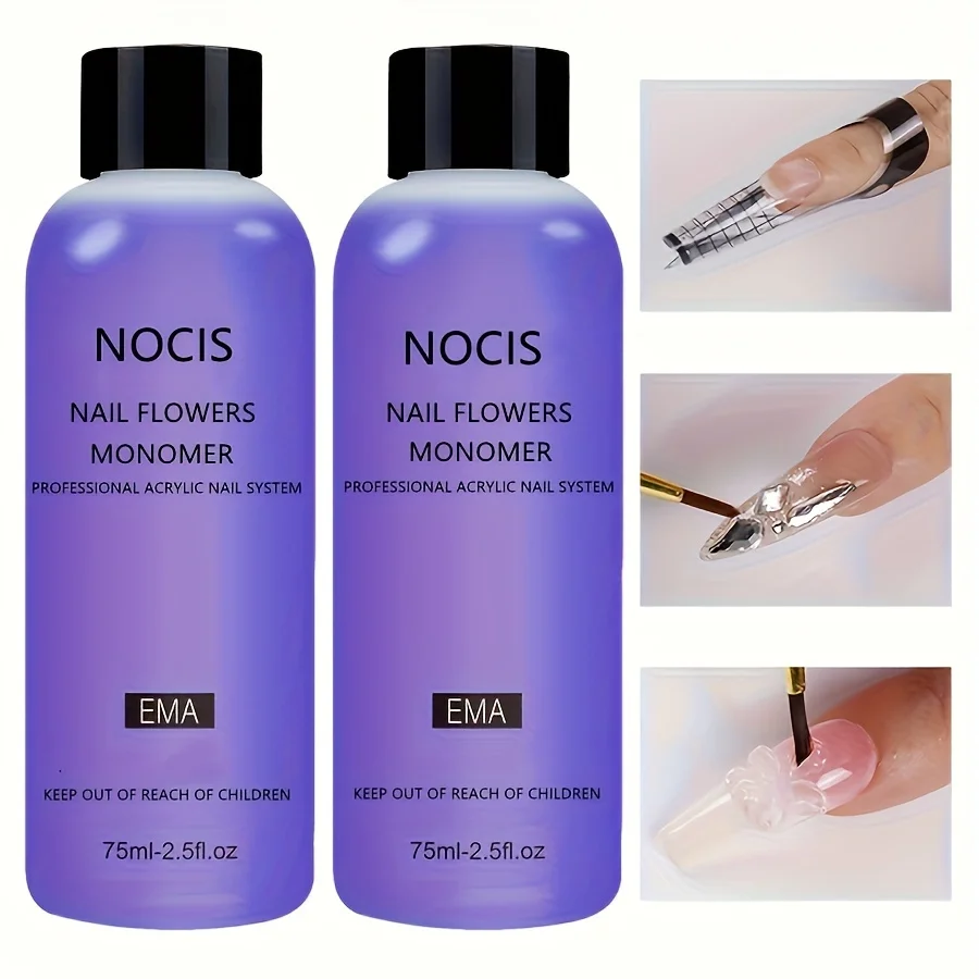 NOCIS 2pcs Acrylic Liquid Monomer, 2.54oz Each - Odorless for Nail Extension System for Salon-Quality Manicures at Home
NOCIS 2pcs Acrylic Liquid Monomer, 2.54oz Each - Odorless for Nail Extension System for Salon-Quality Manicures at Home