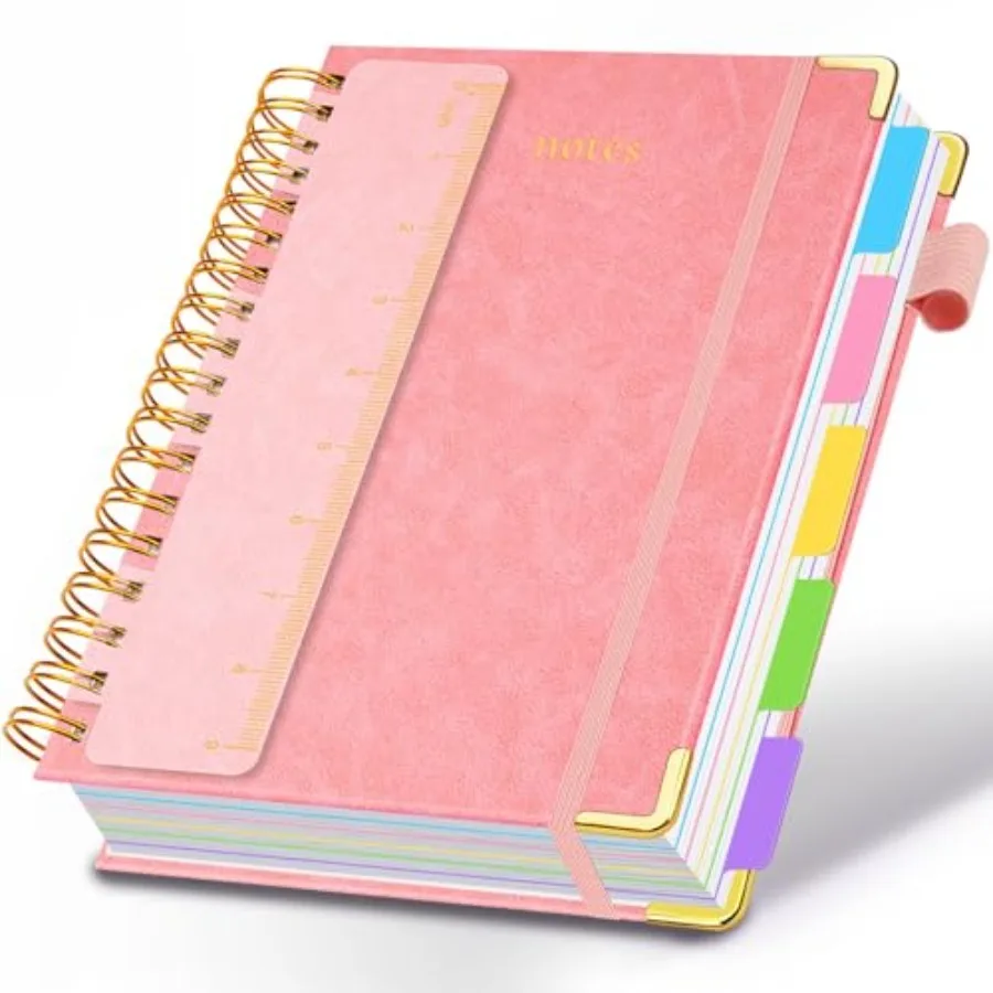 Hardcover Spiral Notebook 8"x10" Journal Notebook with Tabs and Removable Dividers 300 Pages 5 Subject Notebook College Ruled,
Hardcover Spiral Notebook 8"x10" Journal Notebook with Tabs and Removable Dividers 300 Pages 5 Subject Notebook College Ruled,
