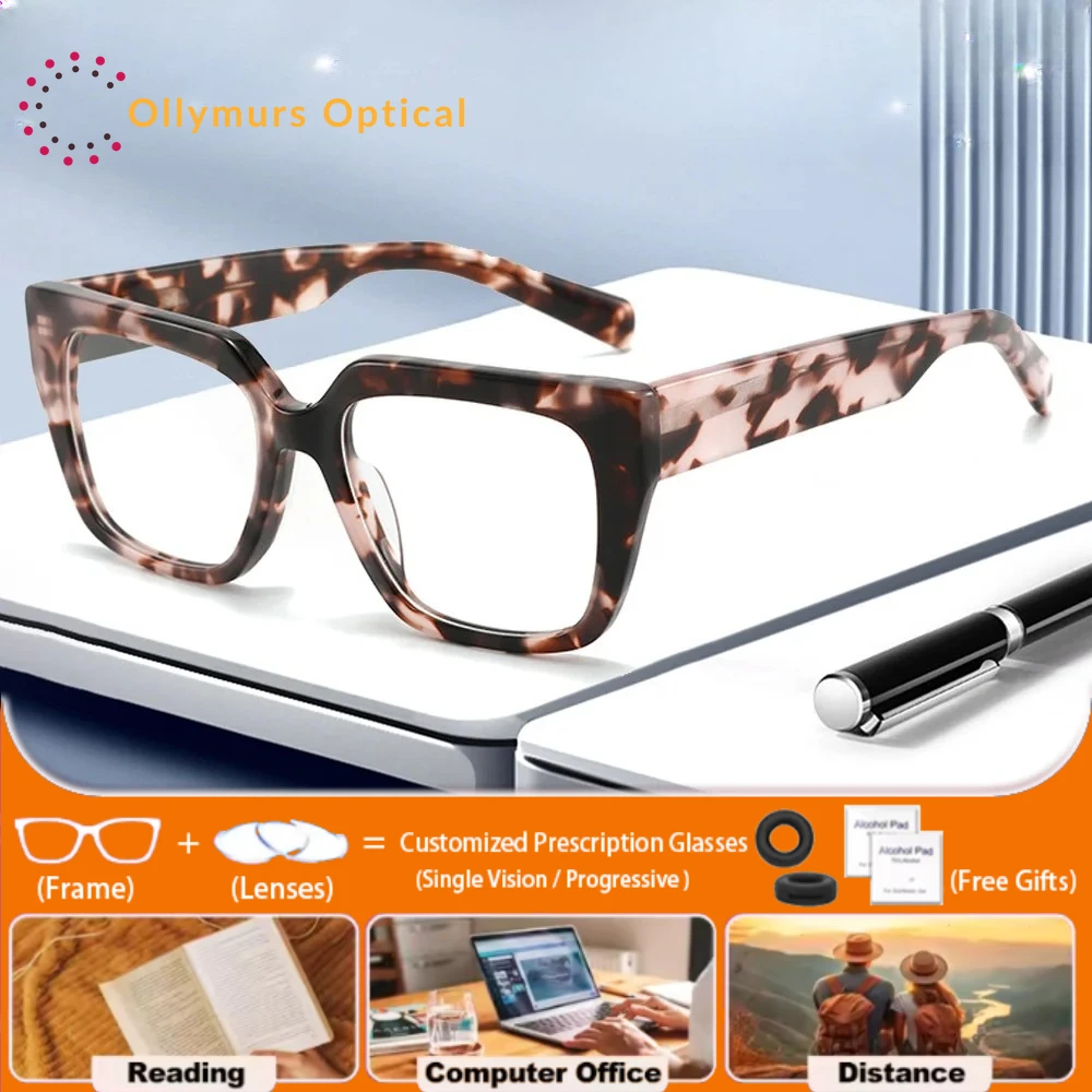 OLLYMURS High Quality Acetate Men Women Square Myopia Glasses Fashion Anti Blue Light Photochromic Optical Progressive Eyeglasse
OLLYMURS High Quality Acetate Men Women Square Myopia Glasses Fashion Anti Blue Light Photochromic Optical Progressive Eyeglasse