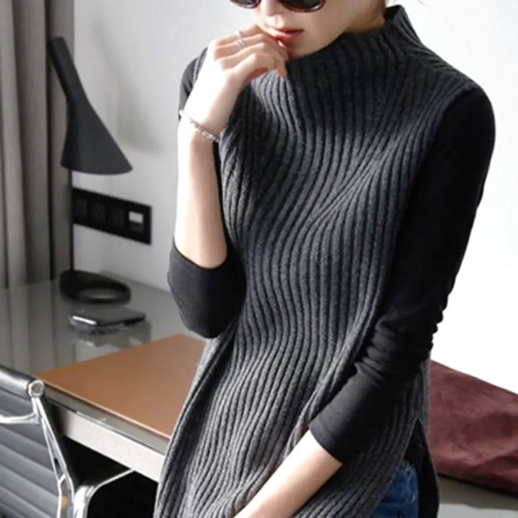 Women's Early Autumn Knitwear Pullover Mid-Length Half-High Neck Split Sweater Vest Skirt Set Outerwear Fashion Top
Women's Early Autumn Knitwear Pullover Mid-Length Half-High Neck Split Sweater Vest Skirt Set Outerwear Fashion Top