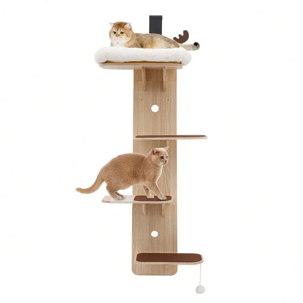 4-Tier Door Hanging Cat Tree, Wooden Door Mounted Vertical Cats Climbing Frame, Cats Climbing Rack For Stair, Foyer, Living Room
4-Tier Door Hanging Cat Tree, Wooden Door Mounted Vertical Cats Climbing Frame, Cats Climbing Rack For Stair, Foyer, Living Room