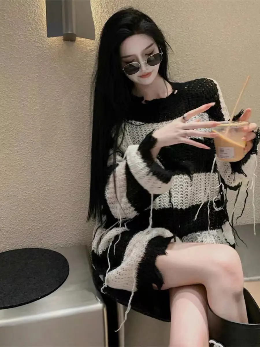 Striped Knit Sweater Women Spring Oversized Lace-Up Sweatshirt Casual Longline Pullover Distressed Boho Chic Loungewear Top
Striped Knit Sweater Women Spring Oversized Lace-Up Sweatshirt Casual Longline Pullover Distressed Boho Chic Loungewear Top