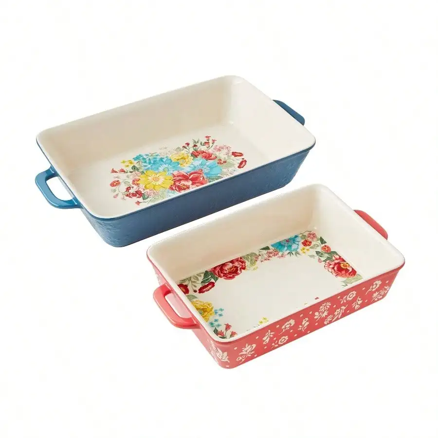 Fancy Flourish 2 - Piece Rectangular Ceramic Baker Set for Baking and Serving, Durable White Glazed Finish with Elegant Design
Fancy Flourish 2 - Piece Rectangular Ceramic Baker Set for Baking and Serving, Durable White Glazed Finish with Elegant Design