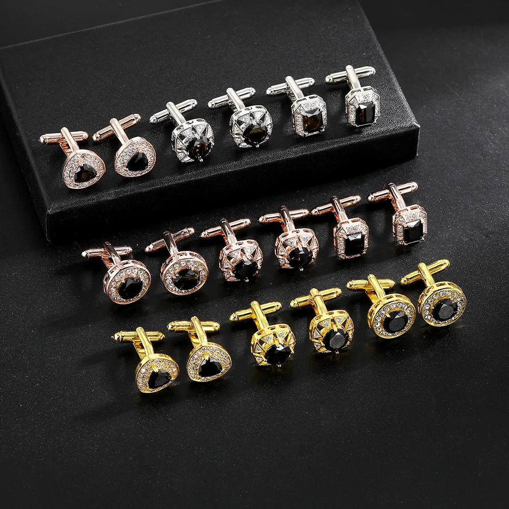 Men Luxury Vintage Metal Cufflinks Zircon Cuffs French Square Buckle Shirt Crystal Copper Cuffs Business Jewelry Wedding Gift
Men Luxury Vintage Metal Cufflinks Zircon Cuffs French Square Buckle Shirt Crystal Copper Cuffs Business Jewelry Wedding Gift