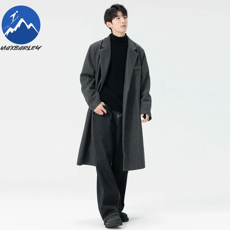 Maxbarley Loose Wool Coat Commute Office Warm Mid Long Men Korean Style Fashion Lightweight Autumn Winter Windbreaker Garment
Maxbarley Loose Wool Coat Commute Office Warm Mid Long Men Korean Style Fashion Lightweight Autumn Winter Windbreaker Garment