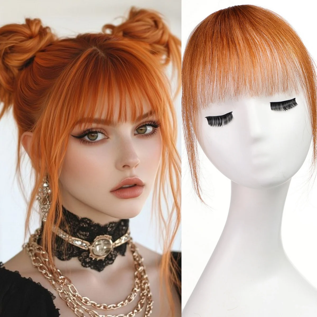 Clip in Bangs Hair Pieces 100% Human Hair Extensions Orange Colorful Air Bangs with Temples for Women Cosplay Party Use 6 Inch
Clip in Bangs Hair Pieces 100% Human Hair Extensions Orange Colorful Air Bangs with Temples for Women Cosplay Party Use 6 Inch