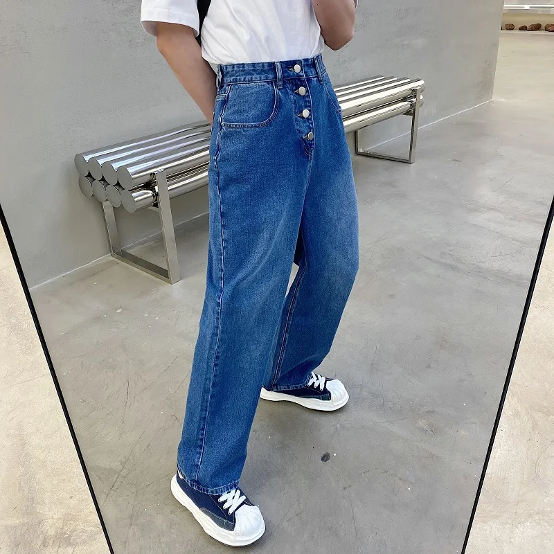 Retro Japanese Sle High Waist Slim Fit Men's Jeans Metal Bule Waed out White Straight Leg Denim Pants Faion Urban Casual
Retro Japanese Sle High Waist Slim Fit Men's Jeans Metal Bule Waed out White Straight Leg Denim Pants Faion Urban Casual