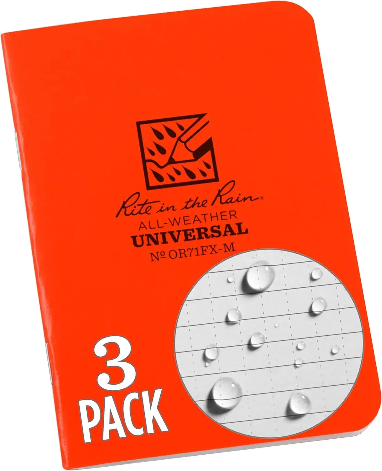 Weatherproof Mini Stapled Notebook, 3.25" X 4.625", Orange Cover, Universal Pattern, 3 Pack
Weatherproof Mini Stapled Notebook, 3.25" X 4.625", Orange Cover, Universal Pattern, 3 Pack