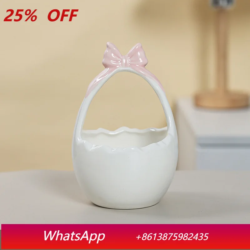 YJQ creative ceramic craft bow ornament hand-painted home storage basket
YJQ creative ceramic craft bow ornament hand-painted home storage basket