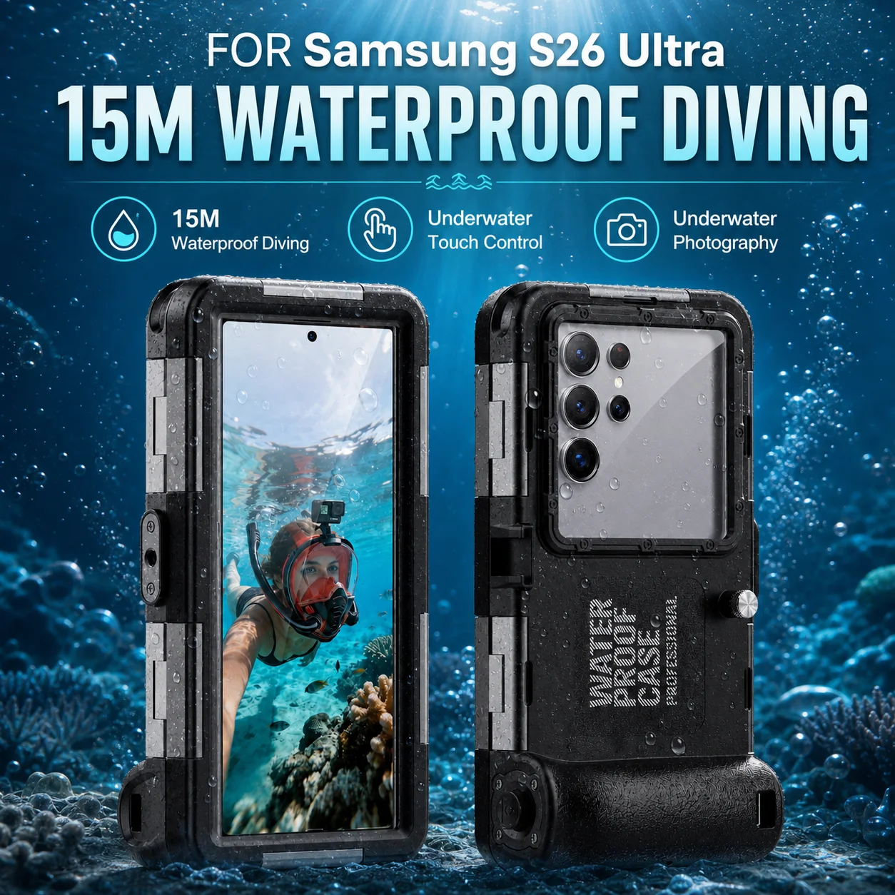 Underwater 15m/50FT Diving Waterproof Case For Samsung S26 Ultra IP68 Phone Cover for iPhone 17 Pro Max Air Xiaomi OPPO VIVO
Underwater 15m/50FT Diving Waterproof Case For Samsung S26 Ultra IP68 Phone Cover for iPhone 17 Pro Max Air Xiaomi OPPO VIVO