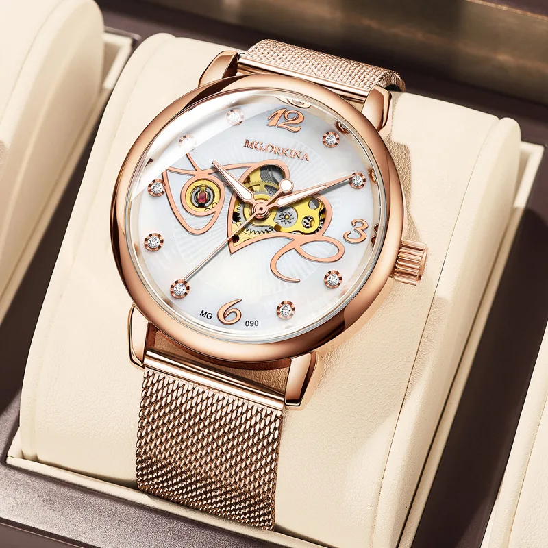 2025 New Brand Fashion Mechanical Watch for Women Stainless Steel Mesh Belt Automatic Hollow Watches Female Clock Montre Femme
2025 New Brand Fashion Mechanical Watch for Women Stainless Steel Mesh Belt Automatic Hollow Watches Female Clock Montre Femme