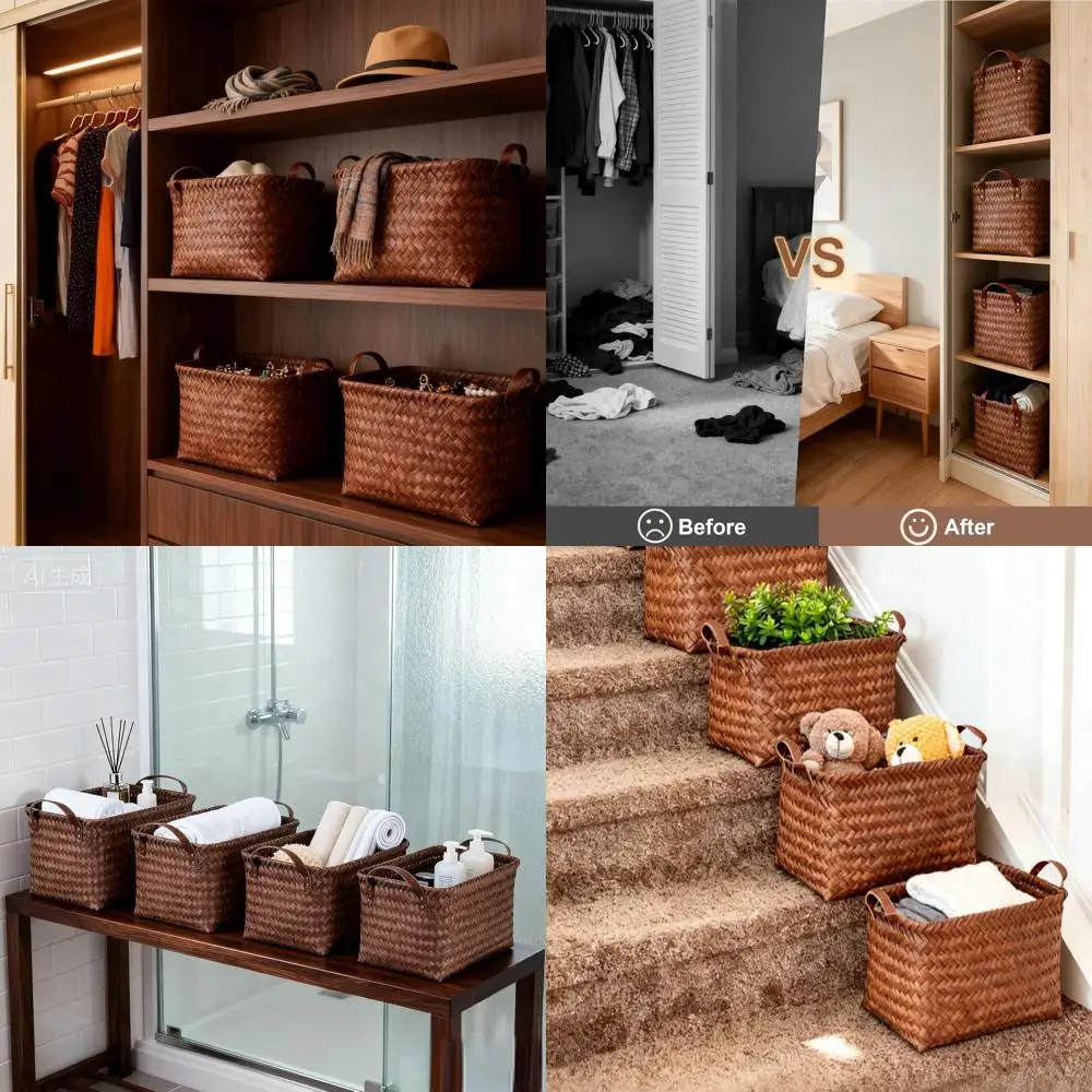 Большой водонепроницаемый набор из 4 корзин для белья объемом 15 л - Кубические органайзеры для дома, автомобиля и полотенец - Коричневый
Большой водонепроницаемый набор из 4 корзин для белья объемом 15 л - Кубические органайзеры для дома, автомобиля и полотенец - Коричневый