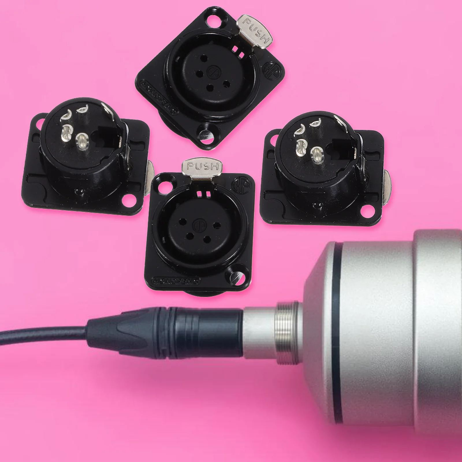 4pcs Xlr Interface Panel Mount Female Connector 4 Pin Plating Copper Material Sturdy Durable Compatible With Audio Speakers Mic
4pcs Xlr Interface Panel Mount Female Connector 4 Pin Plating Copper Material Sturdy Durable Compatible With Audio Speakers Mic