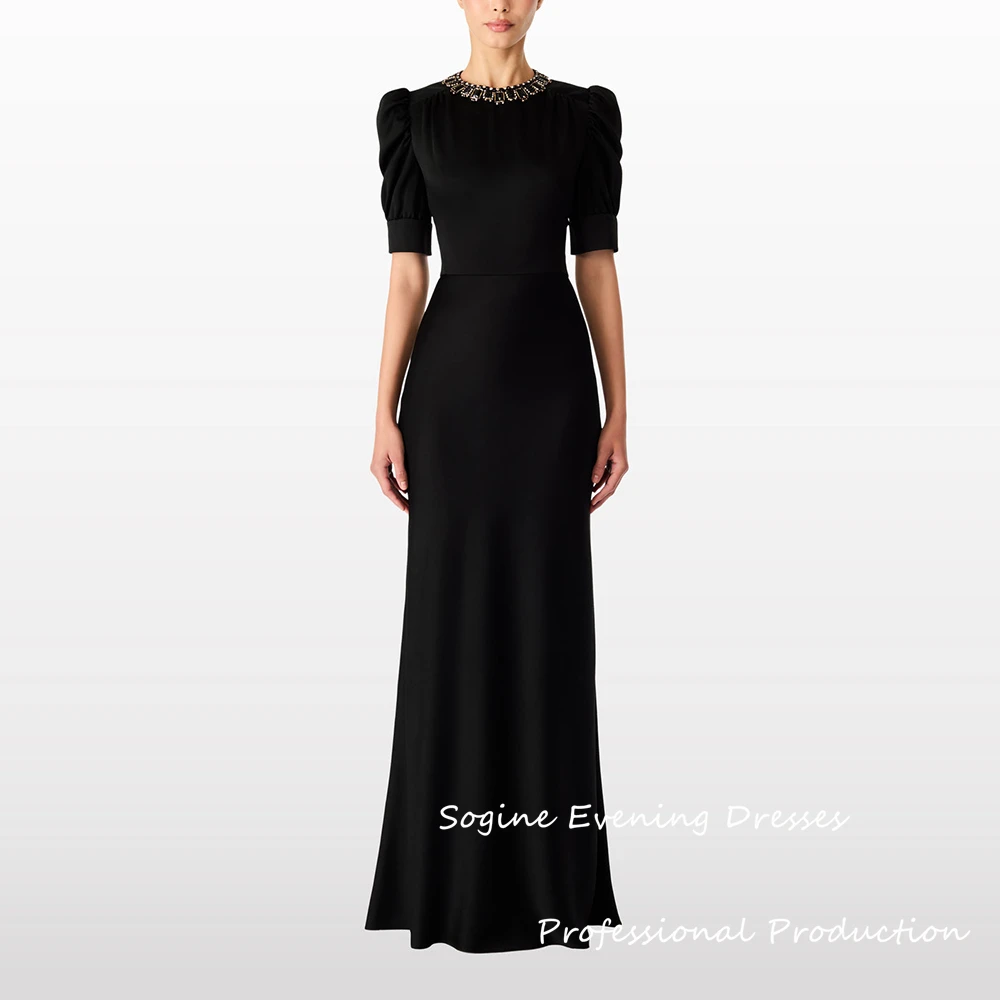 Crepe O-Neck Prom Dresses With Luxurious Crystal-Embellished Cocktail Party Dress Half Sleeve فساتين سهرة Mermaid Evening Gown
Crepe O-Neck Prom Dresses With Luxurious Crystal-Embellished Cocktail Party Dress Half Sleeve فساتين سهرة Mermaid Evening Gown