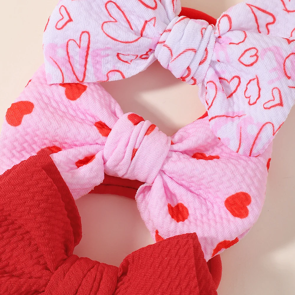3pcs/Set Baby Girls Heart Print Bow Hair Ties Soft Elastic Bowknot Hairbands Rubber Bands Headwear for Valentine's Day
3pcs/Set Baby Girls Heart Print Bow Hair Ties Soft Elastic Bowknot Hairbands Rubber Bands Headwear for Valentine's Day