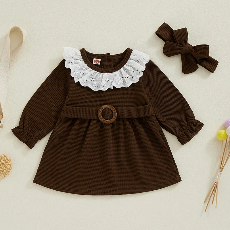Autumn Baby Girls A-line Princess Dress Long Sleeve Crewneck Lace Collar Dress with Headband 0-3 Years
Autumn Baby Girls A-line Princess Dress Long Sleeve Crewneck Lace Collar Dress with Headband 0-3 Years