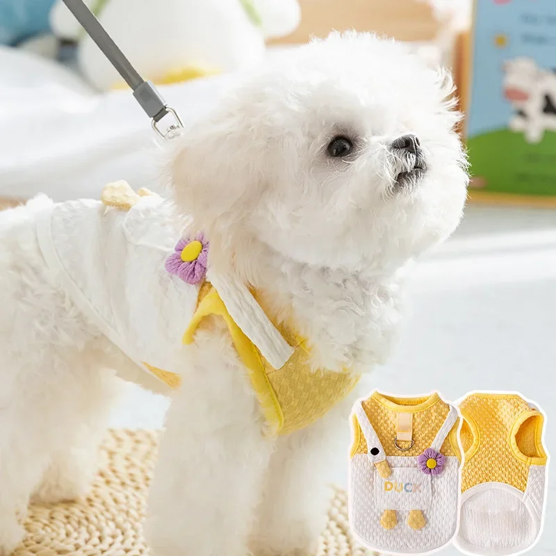 Spring Summer Pet Dog Harness Vest Cute Cartoon White Goose Pocket Breathable Puppy Walking Leash Clothes For Small Breed Dog
Spring Summer Pet Dog Harness Vest Cute Cartoon White Goose Pocket Breathable Puppy Walking Leash Clothes For Small Breed Dog