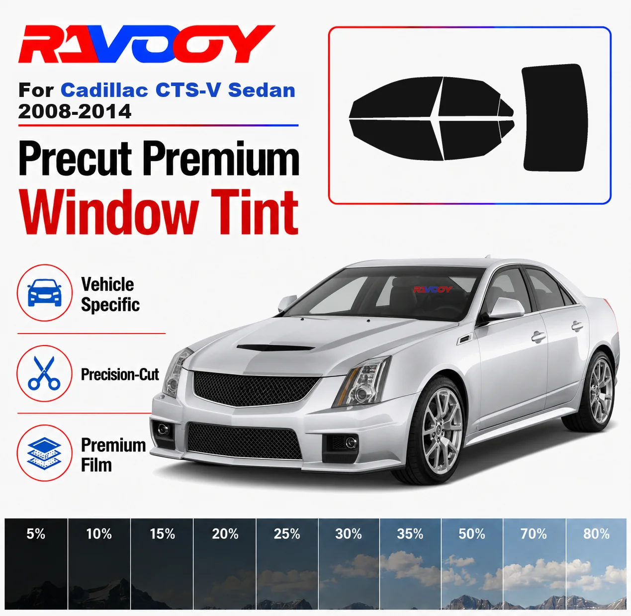 Premium Precut Window Tint Kit Front Rear Windows Rear Windshield For Cadillac CTS-V Sedan 2008-2014 Car Solar Nano Ceramic Film
Premium Precut Window Tint Kit Front Rear Windows Rear Windshield For Cadillac CTS-V Sedan 2008-2014 Car Solar Nano Ceramic Film